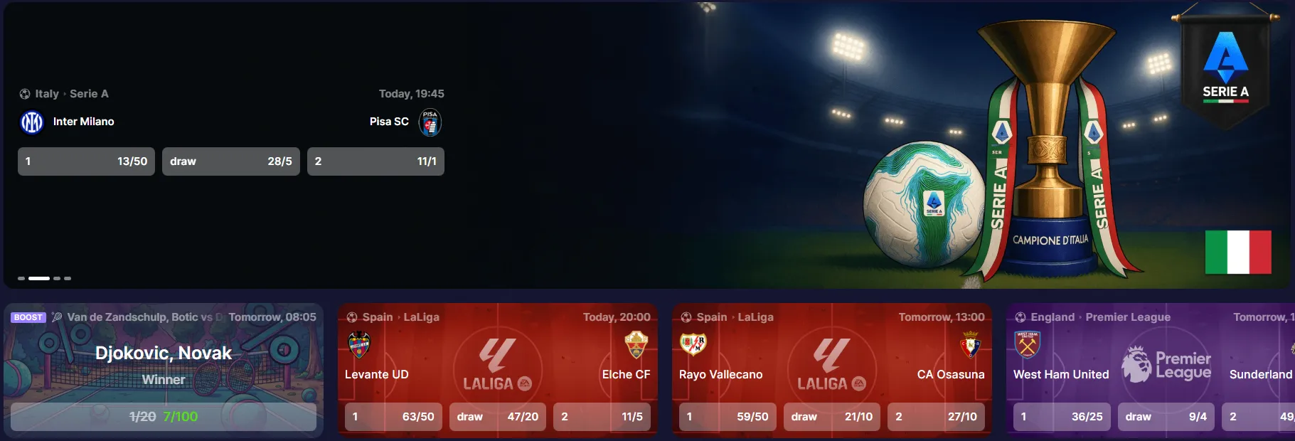 Sportweddenschappen en live betting bij Binobet Casino